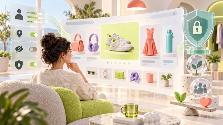 An ecommerce storefront adapting product discovery to a customer through transparent intelligent recommendations